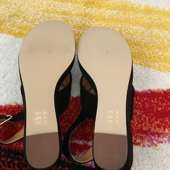 J. Crew Darcy Black Suede Wedge Sandals SOLD OUT 7 - Picture 6 of 8